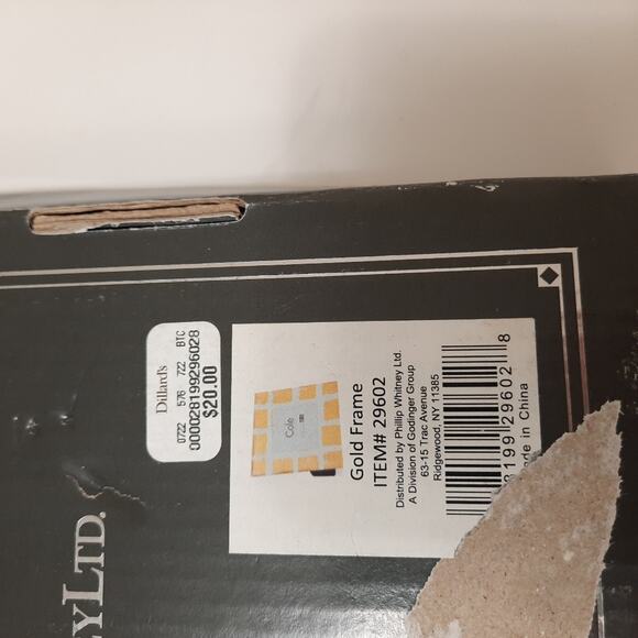 NWT Philip Whitney Square Picture Frame Gold Glass 7" x 7" - Picture 3 of 5